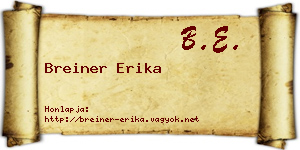 Breiner Erika névjegykártya
